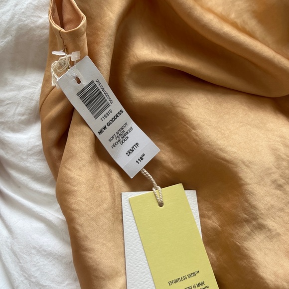NWT Aritzia Wilfred Silk Dress “New Goddess” 2XS in Soft Apricot Colour - Picture 2 of 5